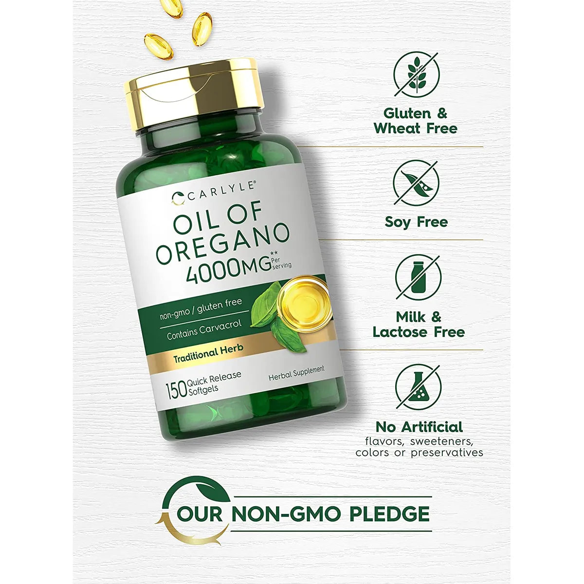Aceite de orégano 4000mg 150 cápsulas blandas