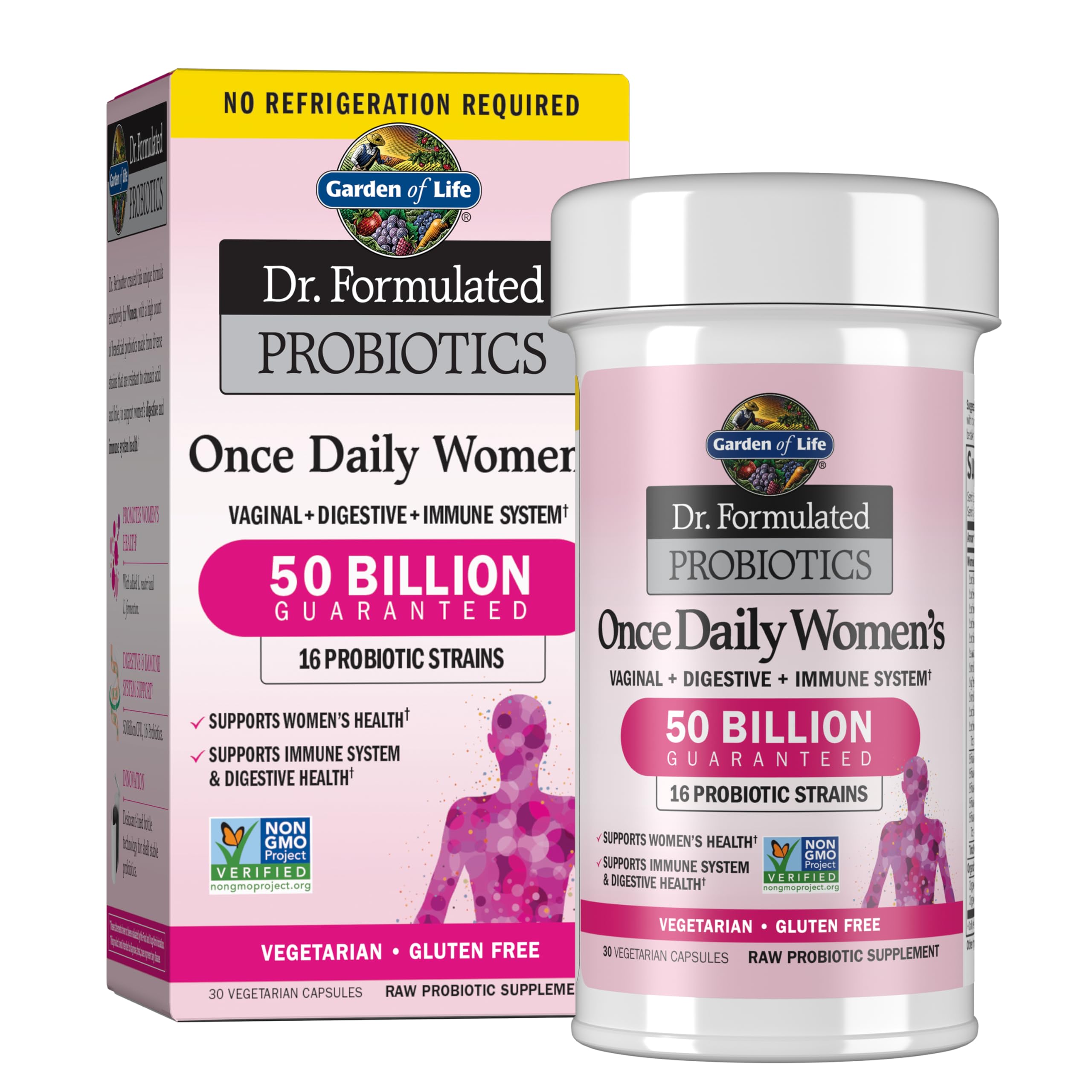 probióticos de mujeres GARDEN of Life. 50 billones de probióticos. 30 cápsulas veganas