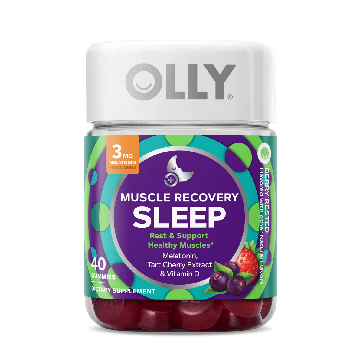 Olly, muscle recovery sleep, 40 gummies