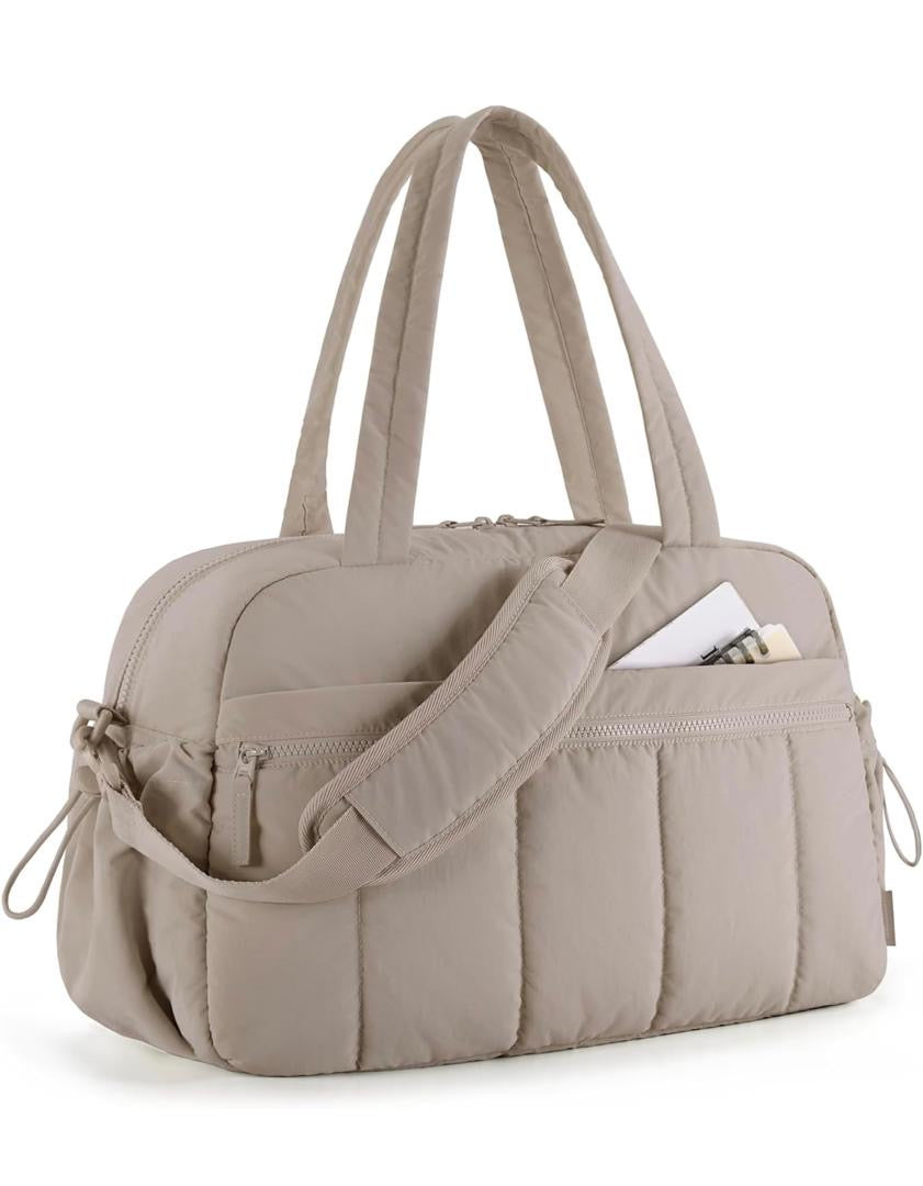 BAGSMART con cierre, Bolsa de gimnasio para mujer, bolsa de lona para viajes con bolsillo húmedo, bolsa ligera de transporte para fin de semana, resistente al agua