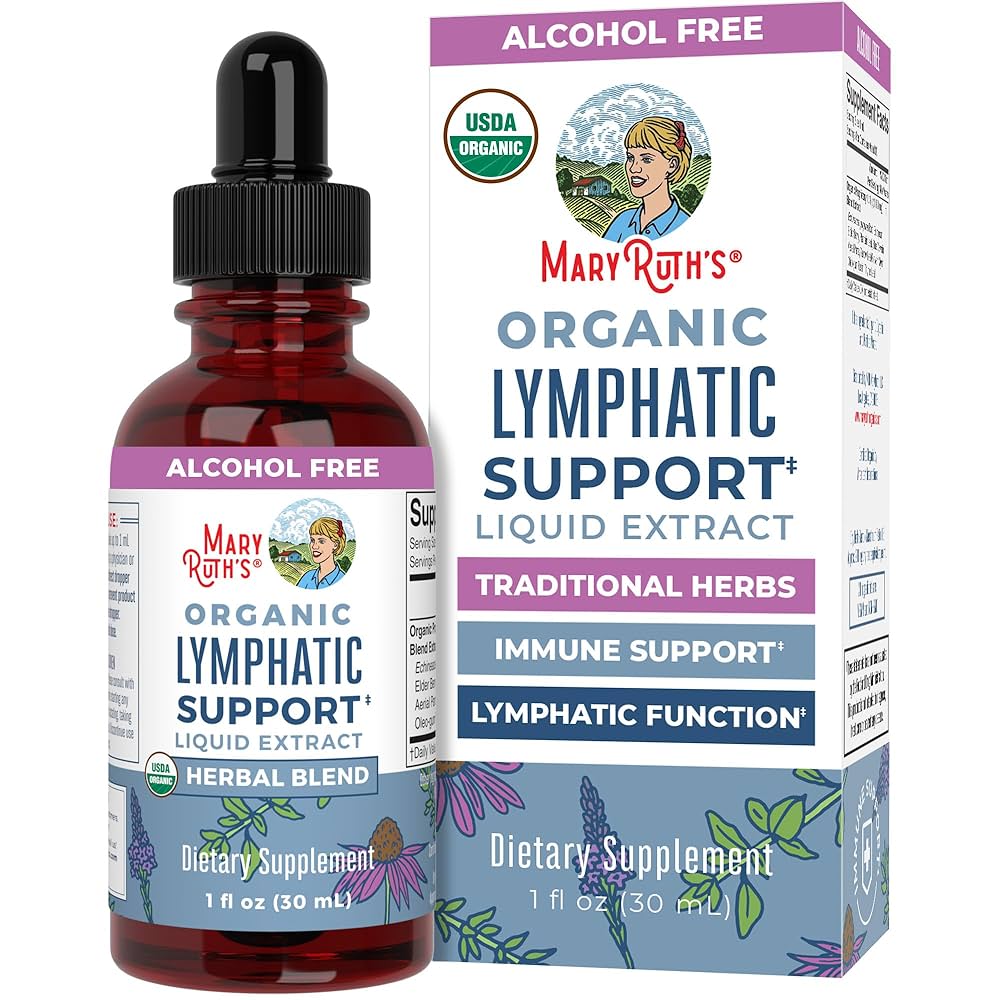 Drenaje linfático Mary Ruth| Gotas de apoyo linfático | Limpieza linfática orgánica USDA con equinácea y saúco para apoyo inmunológico | Defensa antioxidante e inmunológica | Vegano | Sin OMG | 30 porciones