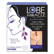 Lobe Miracle - Parches transparentes de soporte para pendientes - Espalda de aretes para orejas caídas - Productos para el cuidado de los oídos para lóbulos de oreja desgarrados o estirados