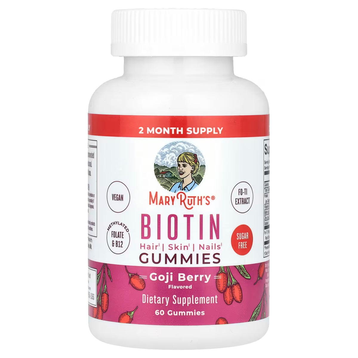 Gomitas con biotina, Baya de goji, 60 gomitas Mary Ruths