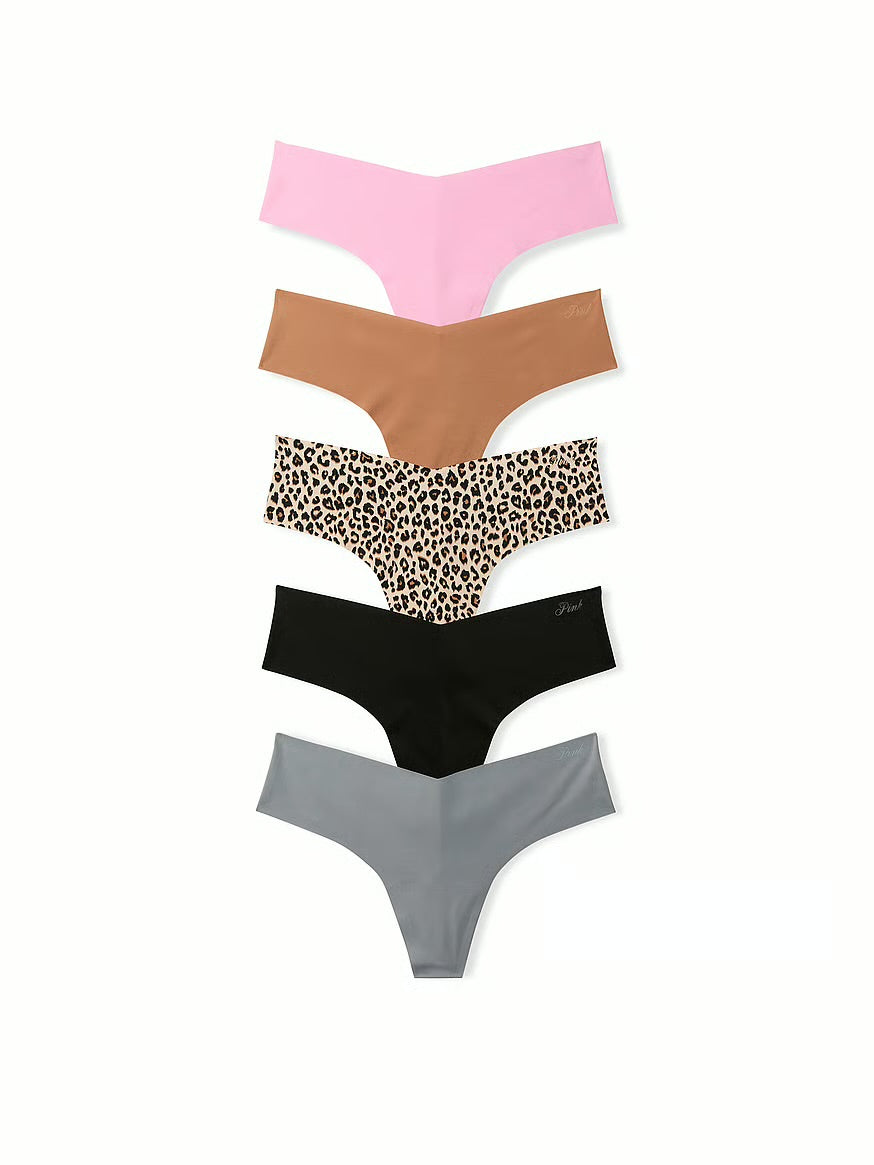 PINK, 5 pack de panties invisibles hilo