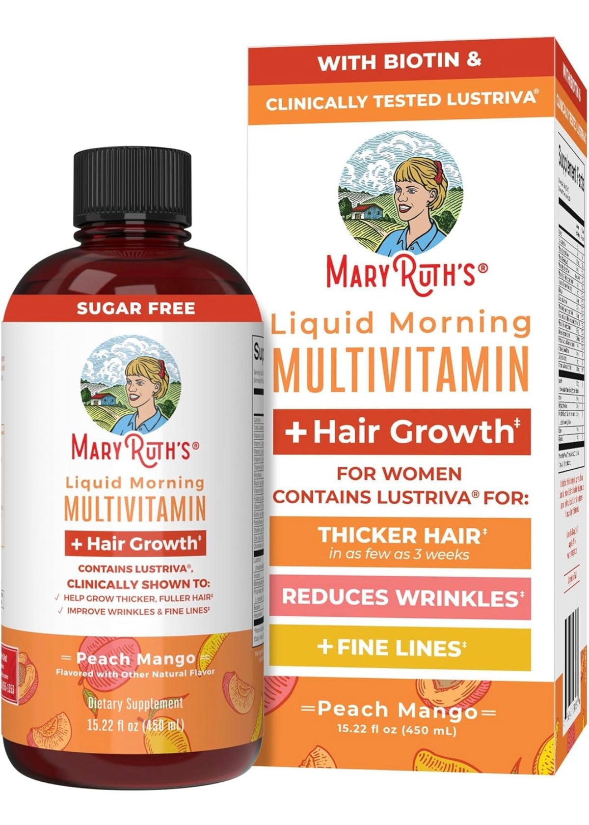 MaryRuth's Suplemento multivitamínico multimineral para mujeres + vitaminas para el crecimiento del cabello, 450 ml
