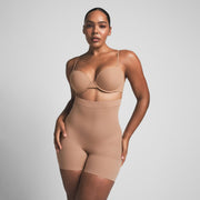 SHEER SEAMLESS HIGH-WAISTED MID THIGH SHORT SKIMS