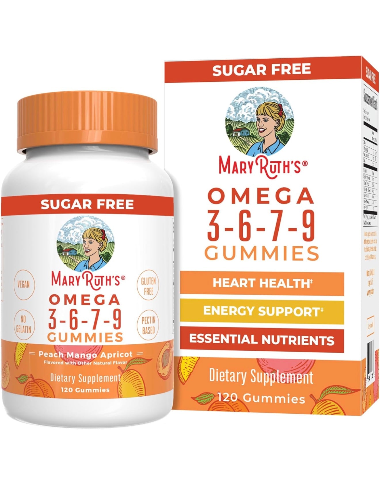 MaryRuth Organics Vegan Omega 3 6 7 9 Gummies | Up to 4 Month Supply | Omega 3 Supplement with Flaxseed Oil | Omega 3 Gummies | No Fish Taste | Non-GMO | 120 Count