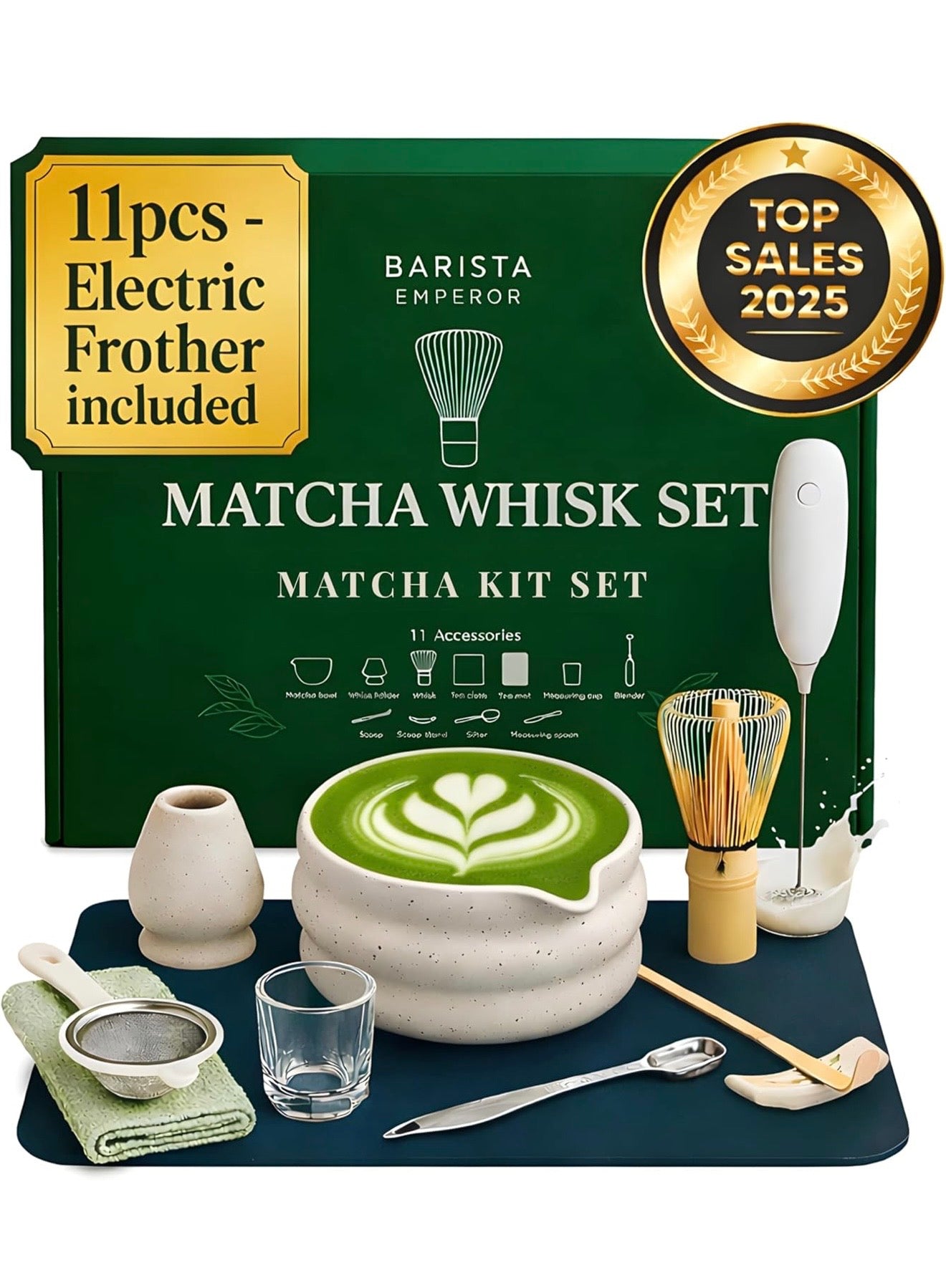 BARISTA EMPEROR® MATCHA WHISK SET PREMIUM 11 piezas