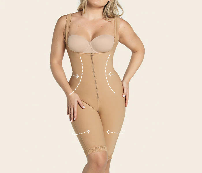 018688N Faja body compresión fuerte en abdomen y muslos, LEONISA PLUS SIZE