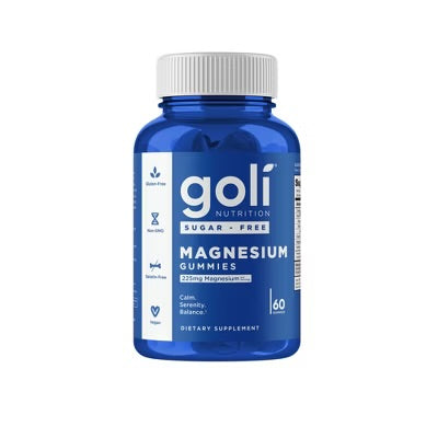 Zero Sugar Goli - Gomitas de magnesio, 260 mg de magnesio, vitamina D, sin edulcorantes artificiales, sin alcoholes de azúcar. Sin gelatina, sin gluten, veganas y sin OMG