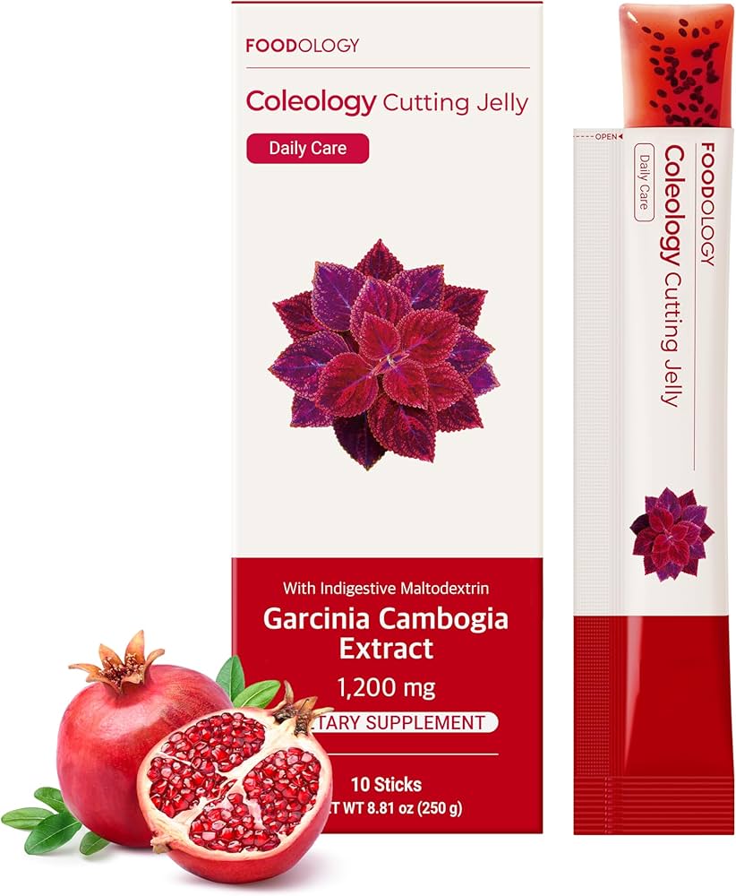 FOODOLOGY Coleology - Gelatina de corte (10 días) - Garcinia cambogia (HCA). Delicioso sabor a granada. Semillas de chía, colágeno.