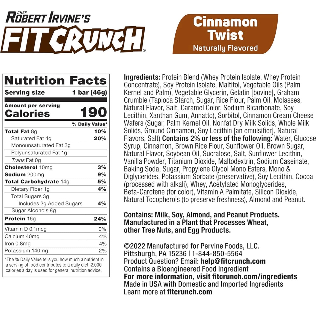 Fit crunch, barra de cinnamon, unidad