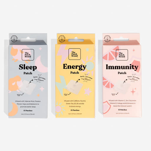 The Patch Brand Parches energéticos | Apoya la energía con cafeína y B5 y B3 | Parches naturales de vitaminas y minerales a base de plantas y resistentes al agua libres de crueldad animal que duran