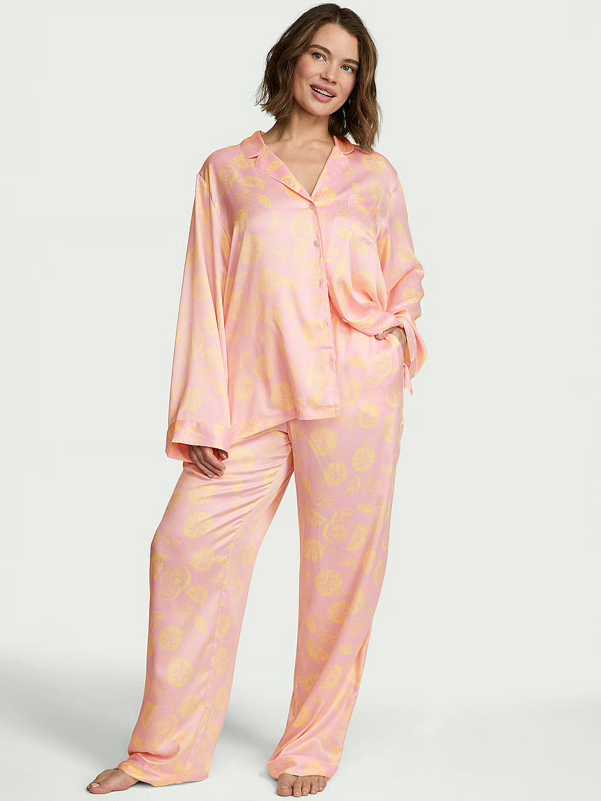 VS pijama satinada manga larga