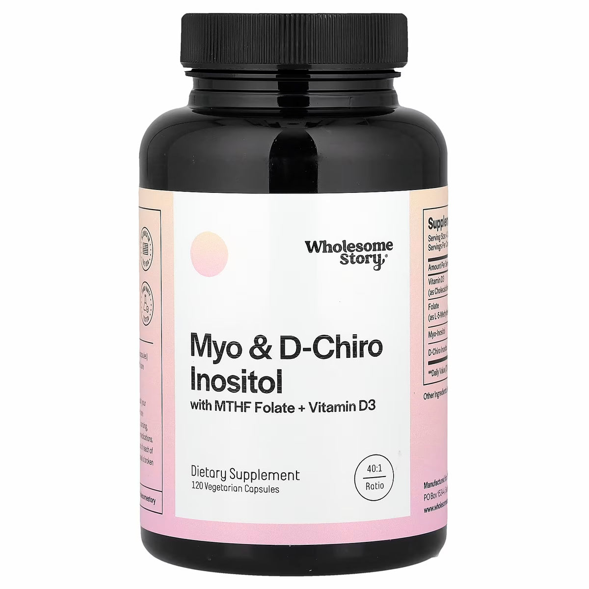 Wholesome Story, Mezcla de myo-inositol y d-chiro inositol, 120 cápsulas