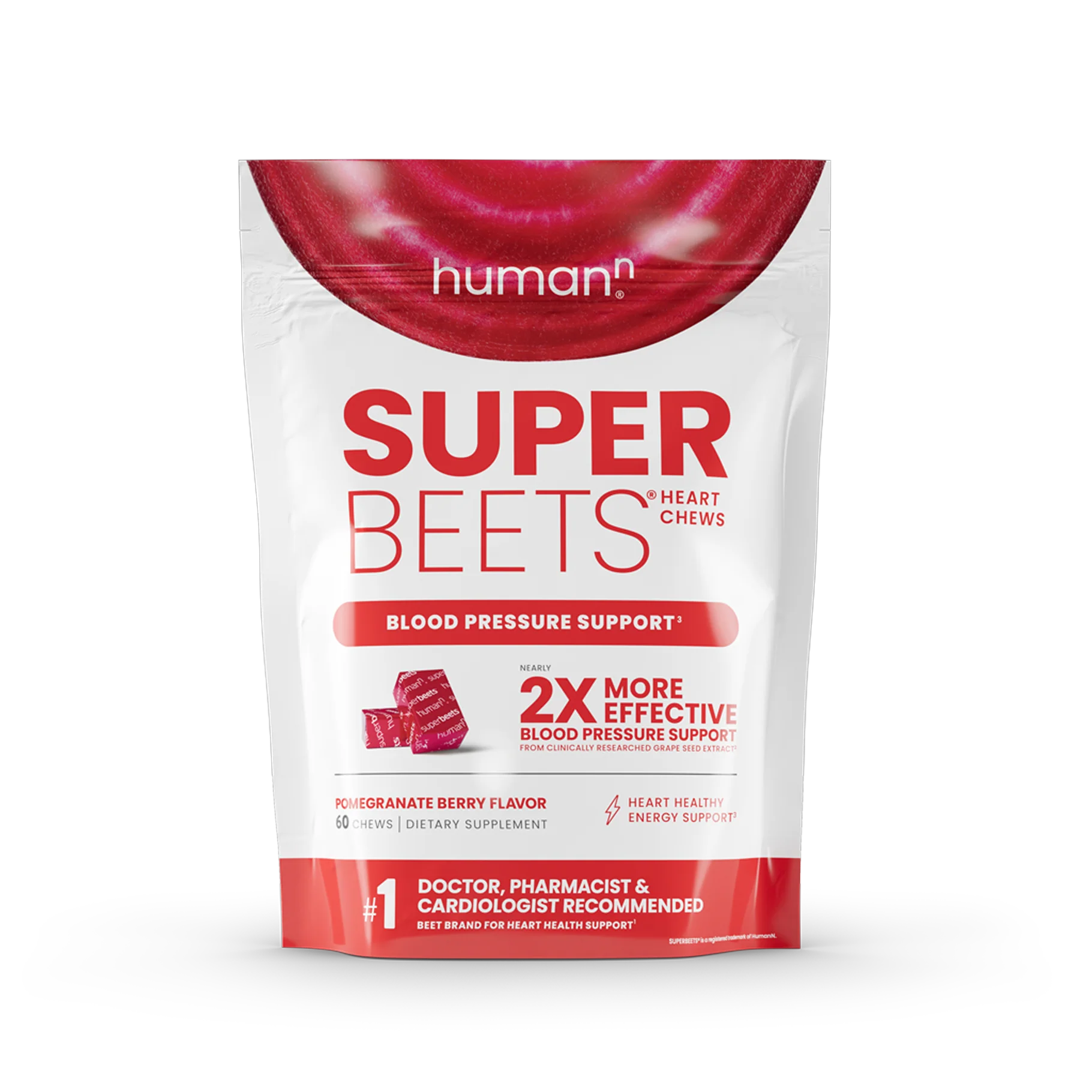 HumanN SuperBeets - Gomitas de circulación de óxido nítrico sin azúcar