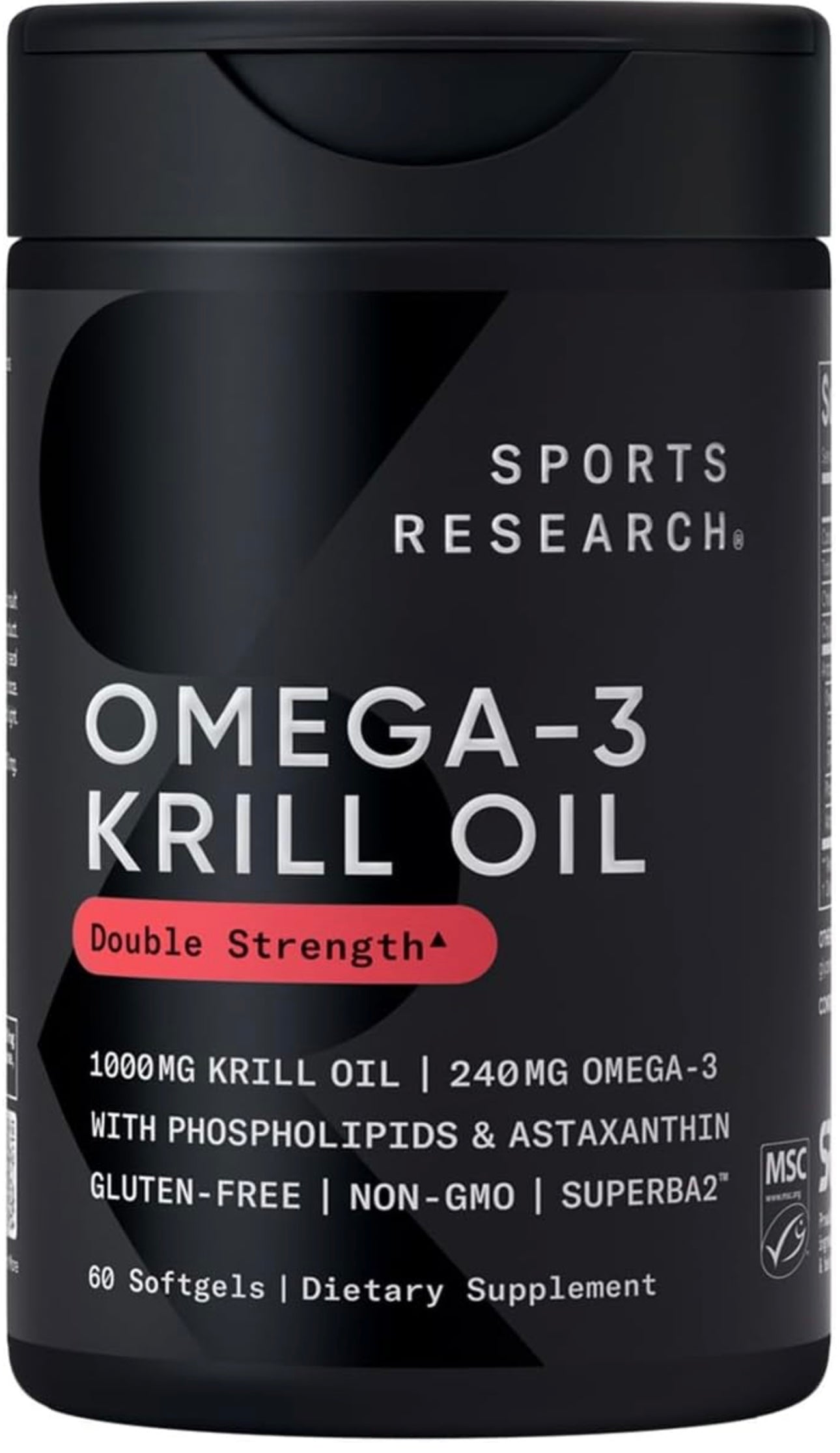 Sports Research, omega 3 Aceite de krill antártico (doble fuerza) 60 cápsulas