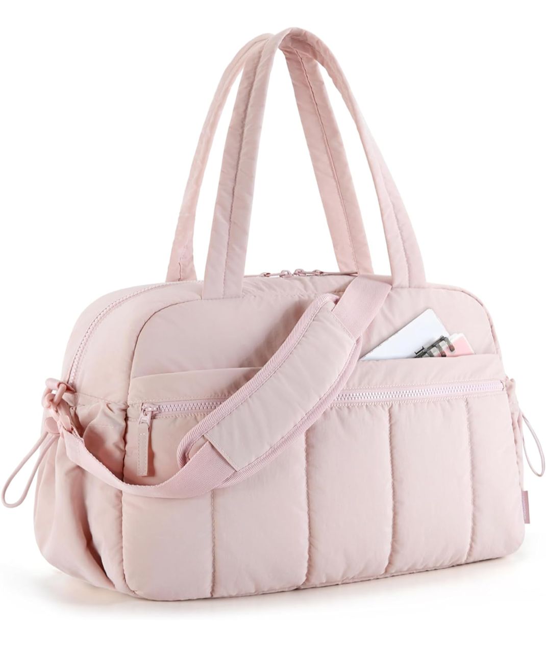BAGSMART con cierre, Bolsa de gimnasio para mujer, bolsa de lona para viajes con bolsillo húmedo, bolsa ligera de transporte para fin de semana, resistente al agua