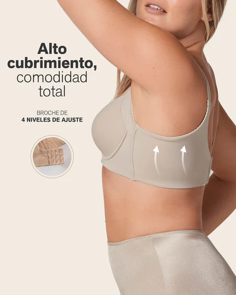 011970 Brasier de realce suave y cubrimiento alto en sisa y espalda Cover Bra LEONISA