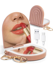 Kitsch Llavero de espejo compacto pequeño