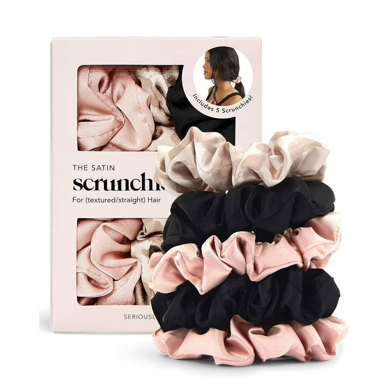 Kitsch assorted satin sleep hair scrunchies, 5 ct