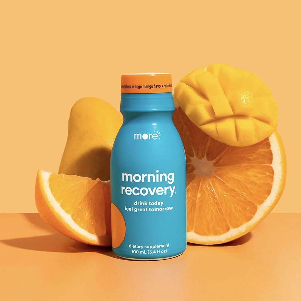 More Labs Morning Recovery - Bebida de electrolito y cardo mariano sabor mango | Hidrátate mientras bebes | DHM líquido altamente soluble