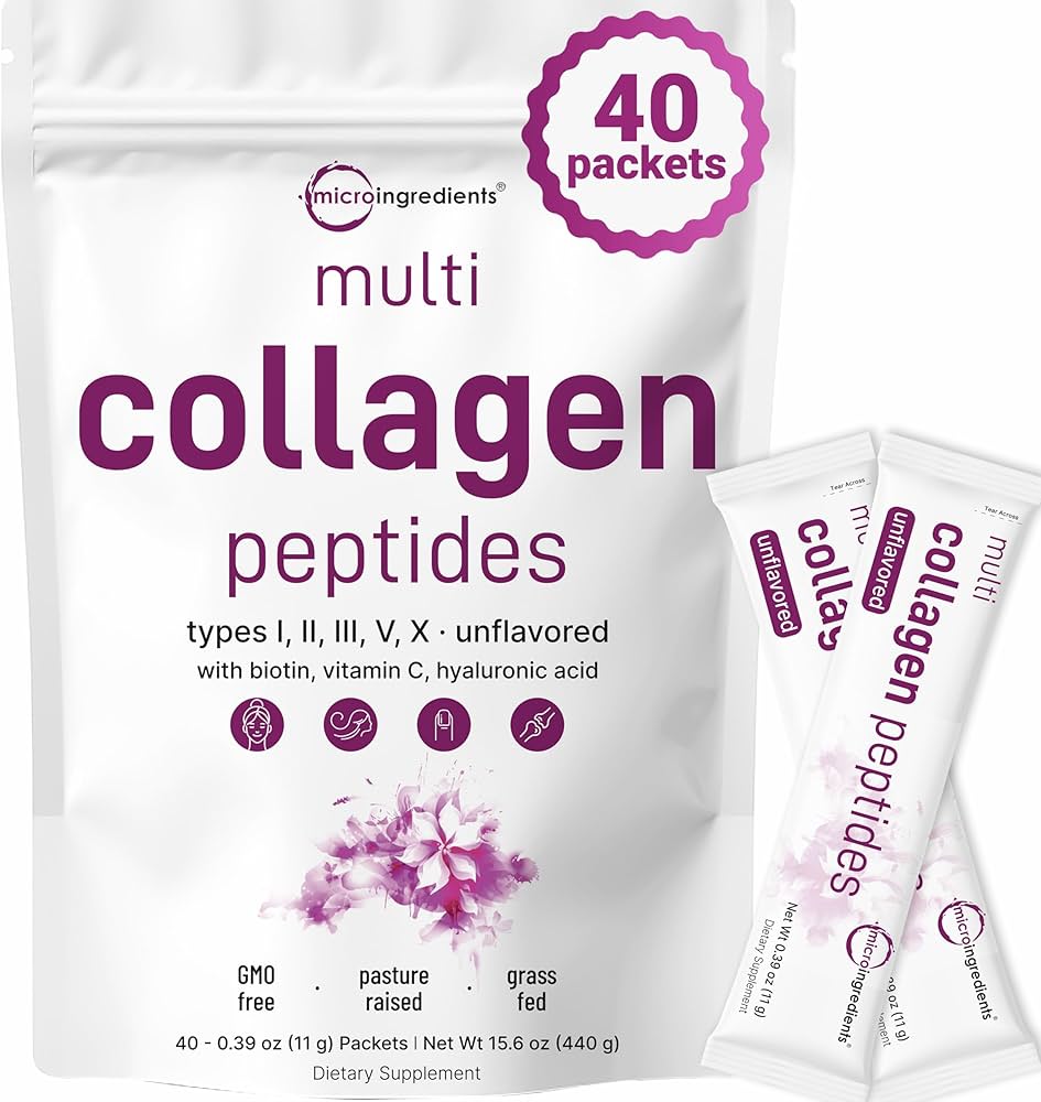 Paquetes en sobre Micro ingredientes polvo de peptidos de colágeno multiple, 40 paquetes