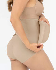 012885  Panty faja postparto y postquirúrgico con laterales anchos en velcro LEONISA