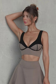 COLOR BLOCKED SPORTS BRA AND SKIRT WISKII