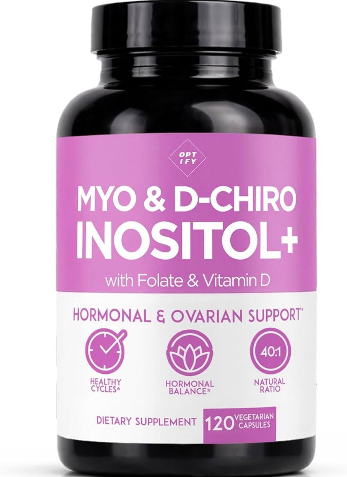 Optify , suplemento de mio-inositol y D-chiro inositol para mujeres, 120 cápsulas