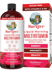 Mary Ruth’s Multivitamínico para mujeres, hombres y niños, vitaminas líquidas de suplemento de apoyo inmunológico y energético sin gluten , 32 porciones.