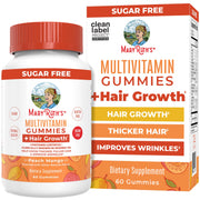 Gomitas multivitamínicas para favorecer el crecimiento del cabello, Melocotón y mango, 60 gomitas mary Ruths