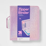 Fashion Zip binder glitter purple