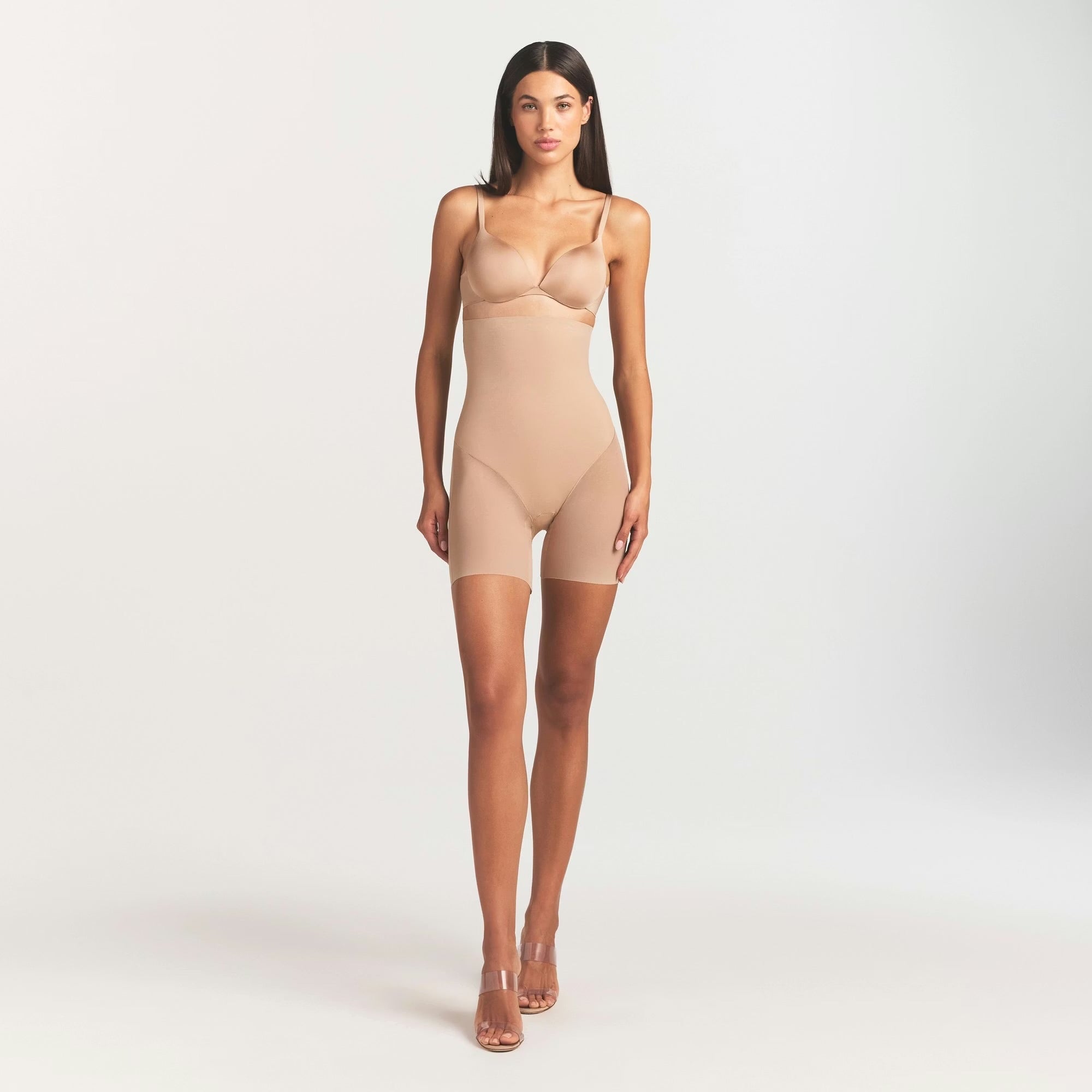 SKIMS POWER MESH SHAPEWEAR CORE SCULPT HIGH-WAISTED MID THIGH SHORT