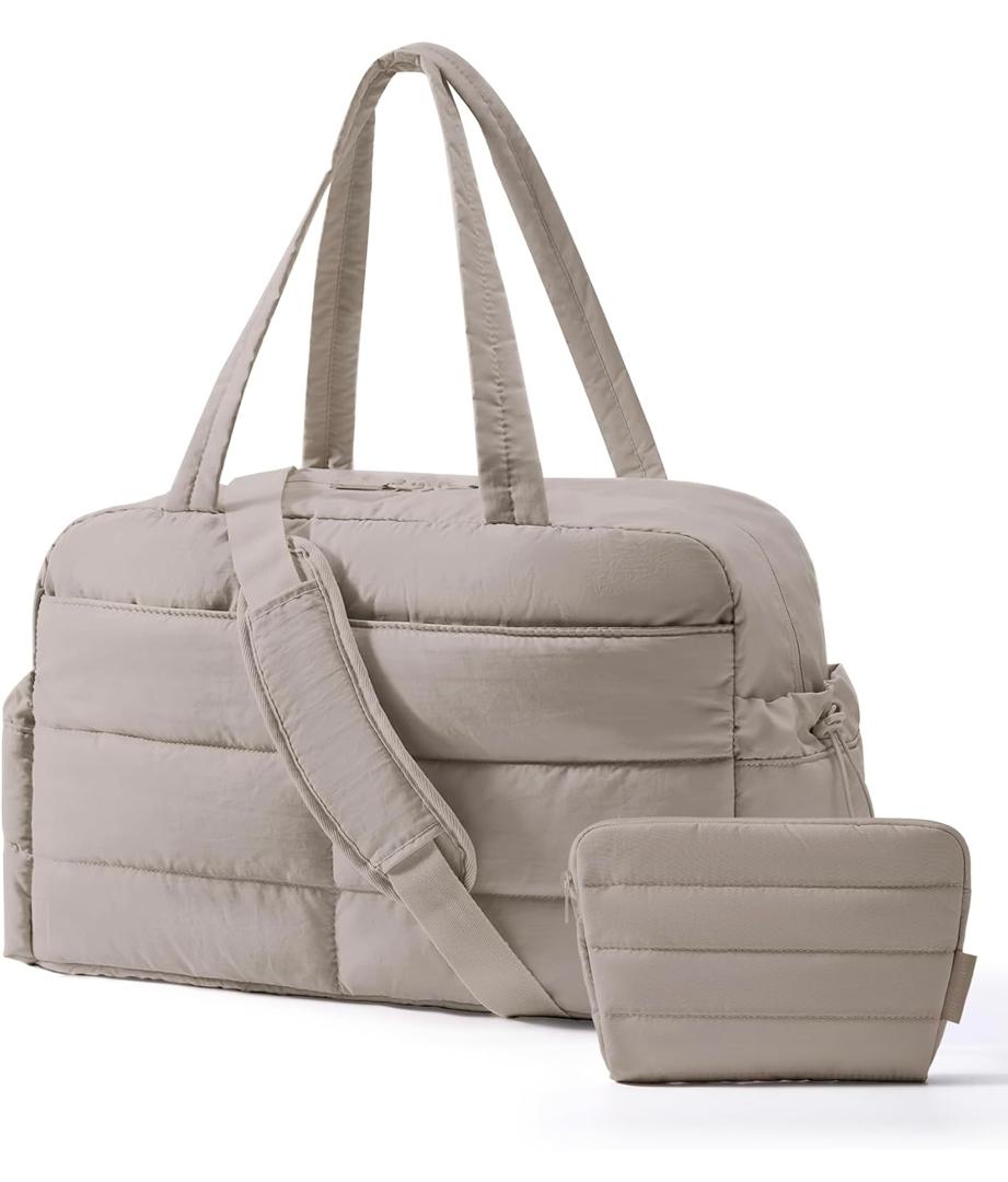 BAGSMART Bolsa de gimnasio para mujer, bolsa de lona para viajes con bolsillo húmedo, bolsa ligera de transporte para fin de semana, resistente al agua