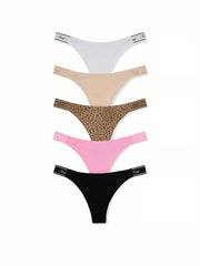 PINK 5 pack Semi hilo algodón logo