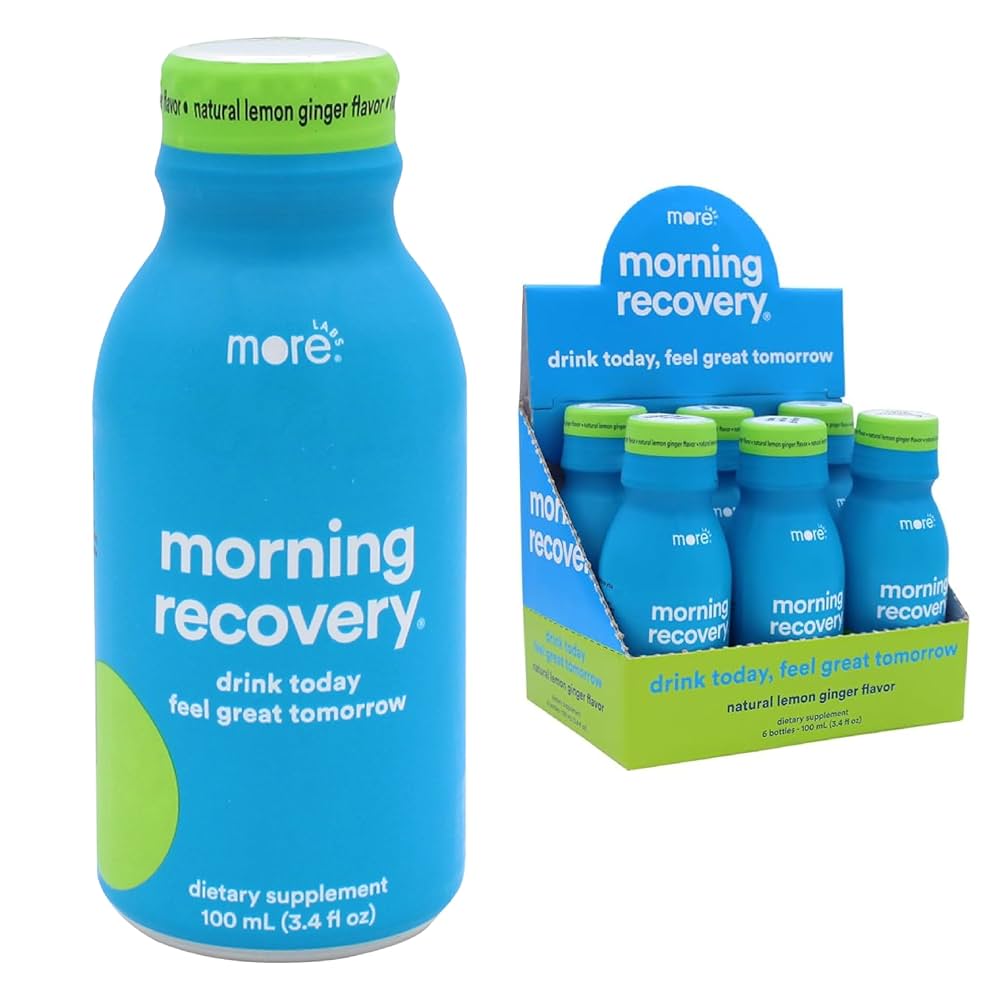 Morning Recovery de More Labs - Bebida desintoxicante del hígado con patente pendiente Sin cafeína, sin organismos genéticamente modificados, sin sabores artificiales Lemon Ginger