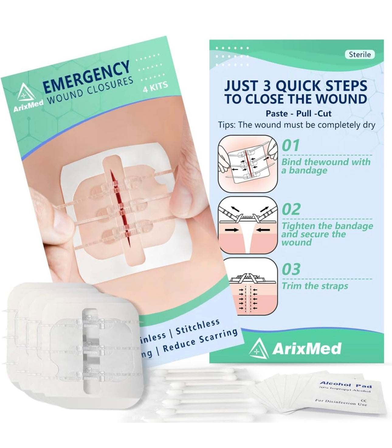 kit de emergencia, reparación de heridas sin puntos de sutura