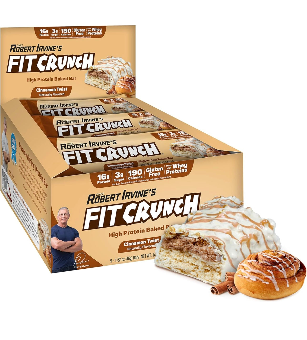 Fit crunch, barra de cinnamon, unidad