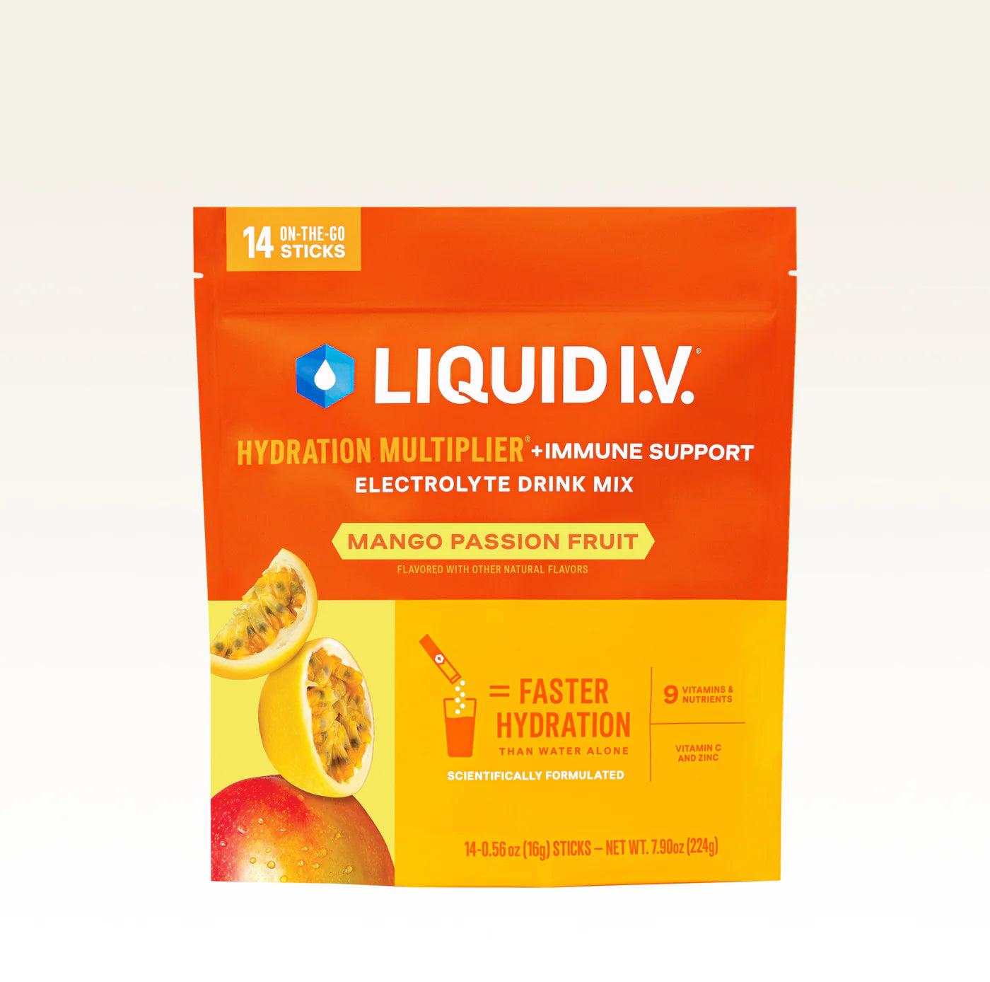 Liquid IV, multiplicación de hidratación apoyo inmunológico, 14 sobres
