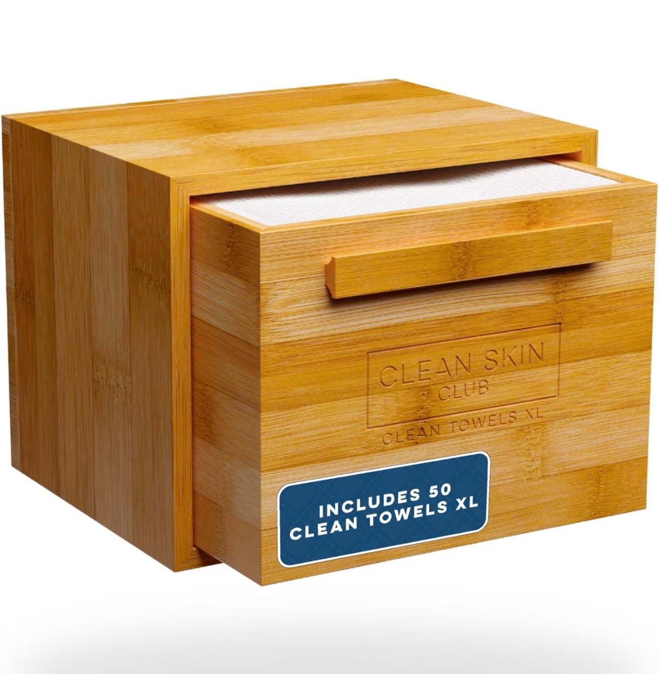 Caja de bambú para toallas faciales