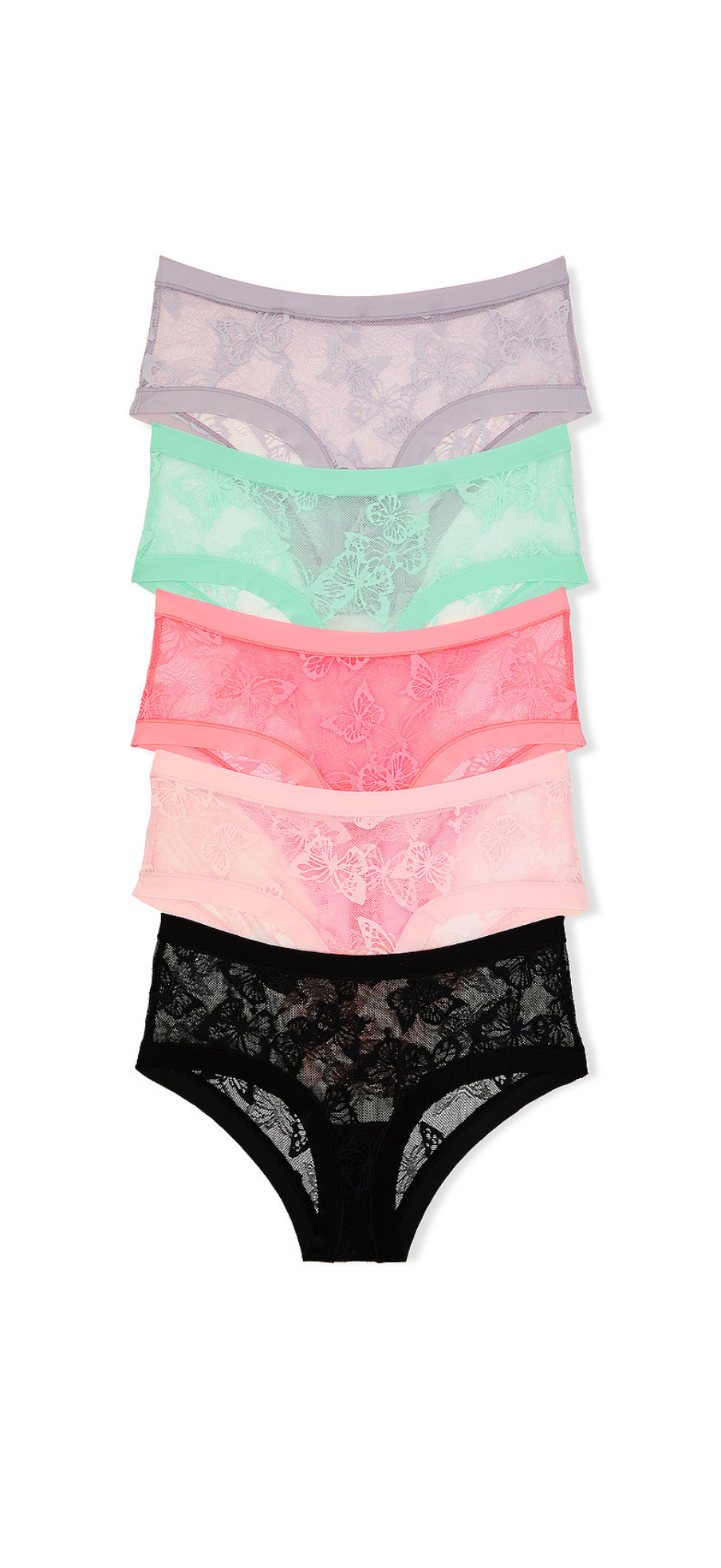 VS 5 pack no show butterfly lace cheeky panties