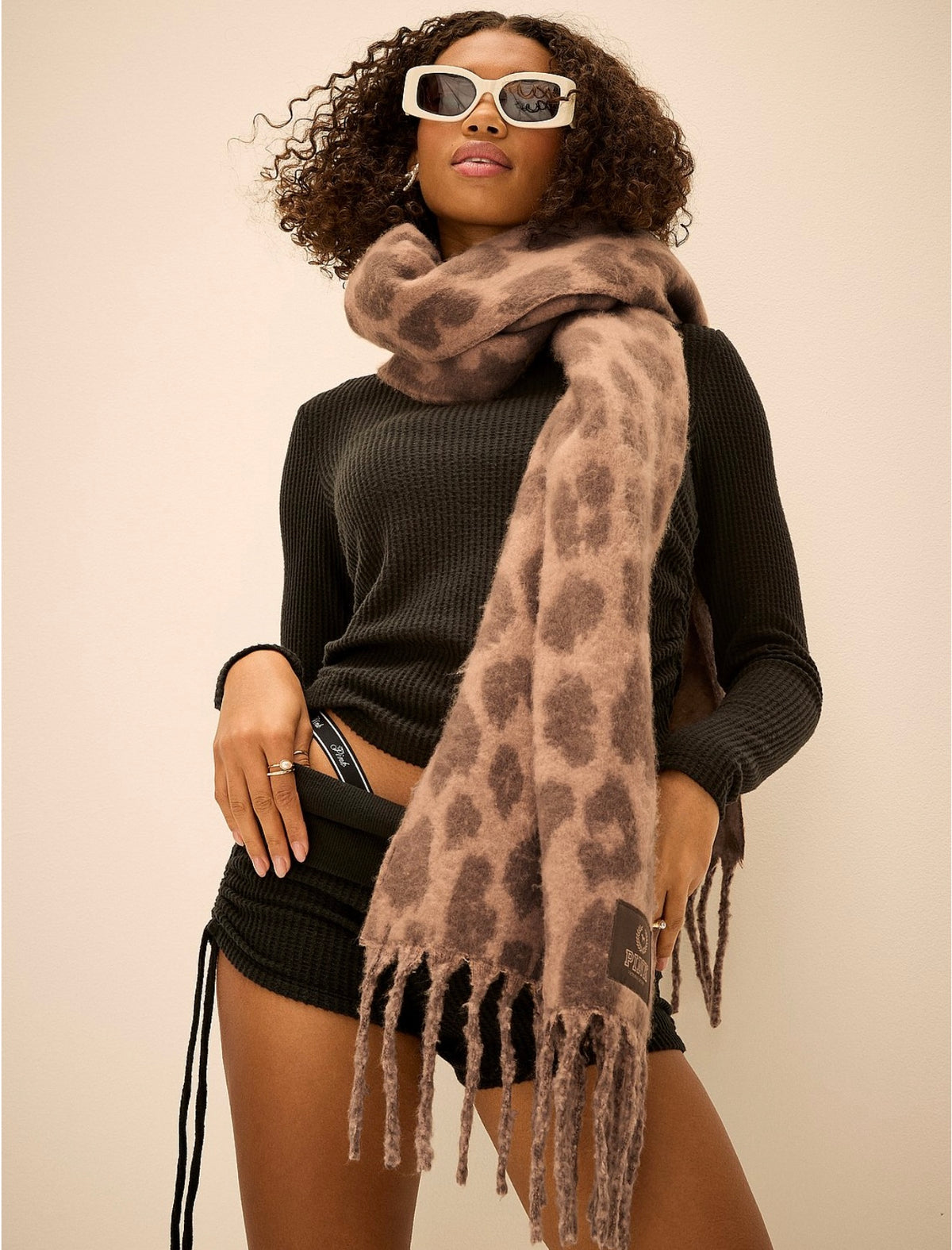 PINK bufanda animal print