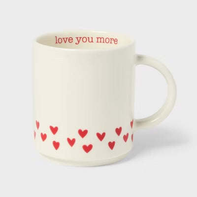 Taza blanca corazón, 14 oz