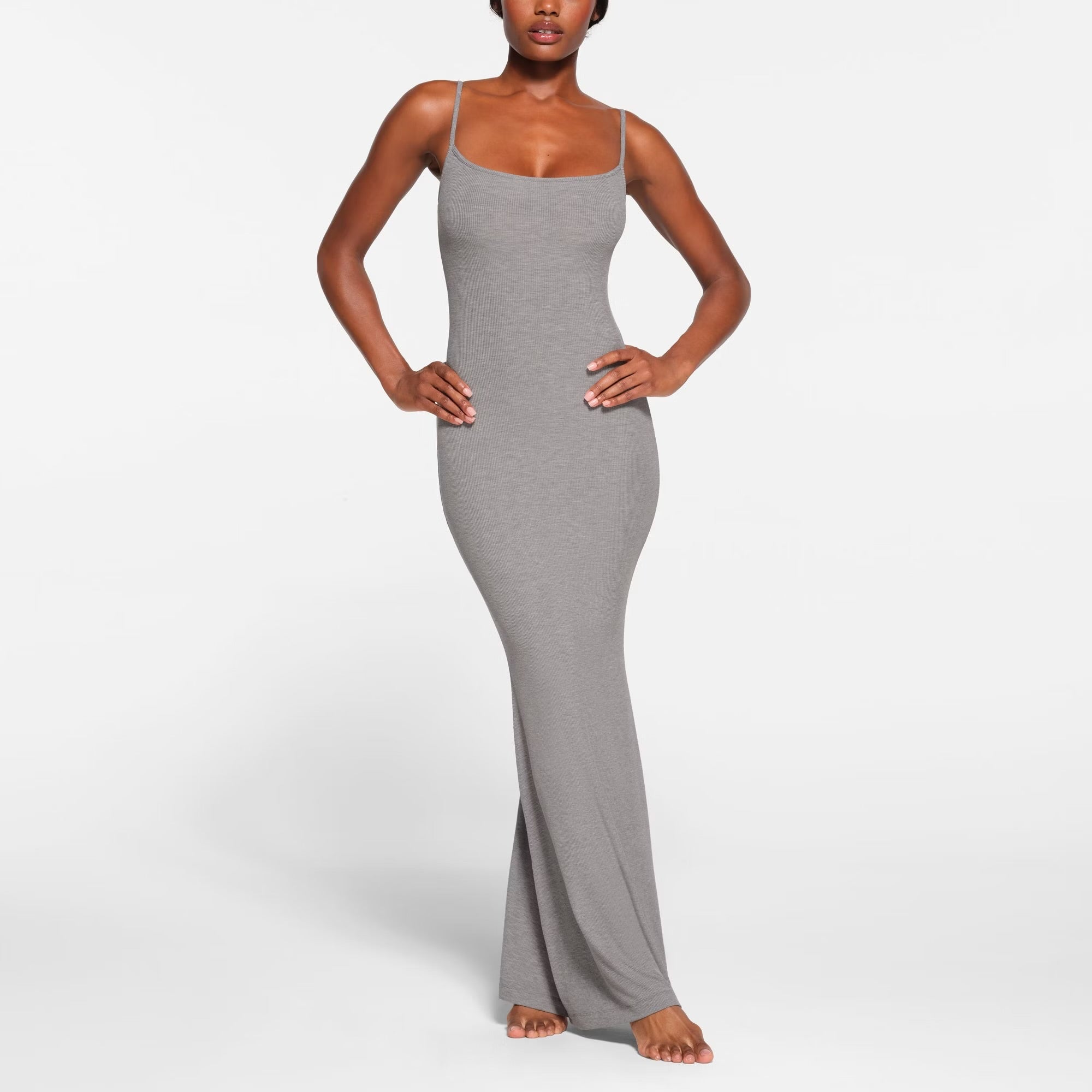 Soft lounge long slip dress skims