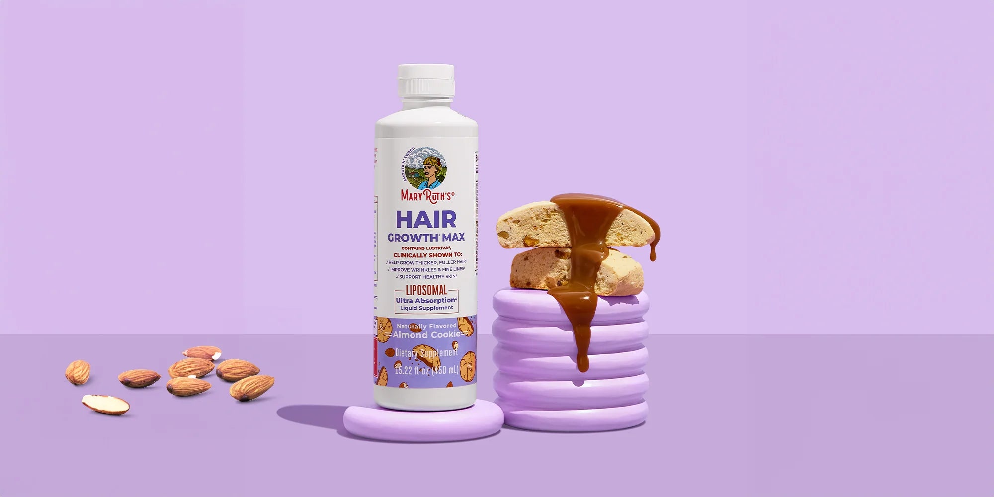 MaryRuth Organics Crecimiento del cabello para mujer MAX Liposomal | con Lustriva® + biotina 10000mcg + aceite de semilla de calabaza | Cabello más grueso | Cuidado del cabello | Arrugas, líneas finas