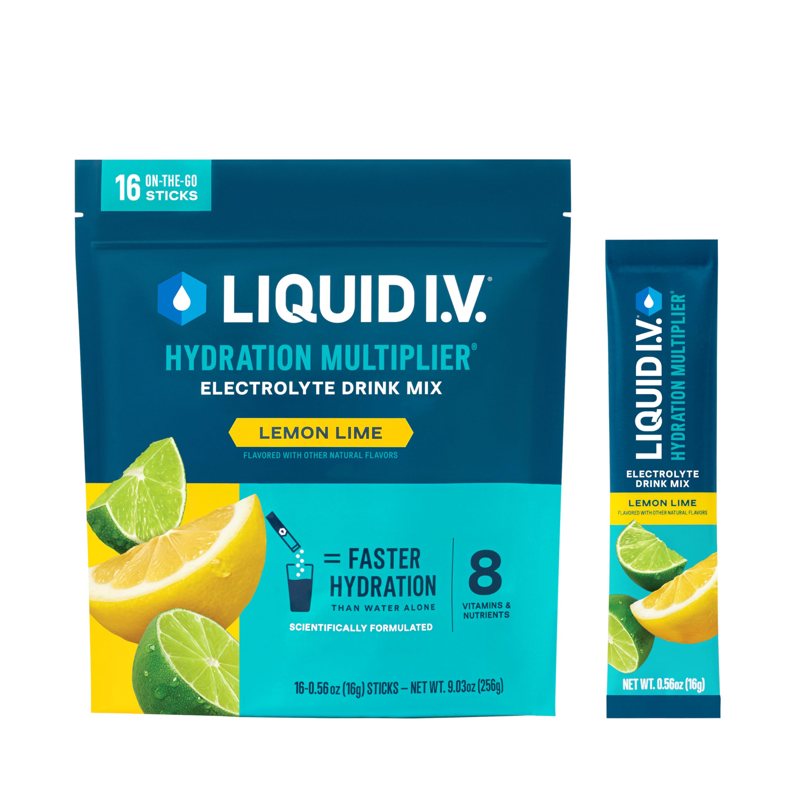 Líquid I.V. Multiplicador de hidratación, polvo de electrolito, 16 sobres