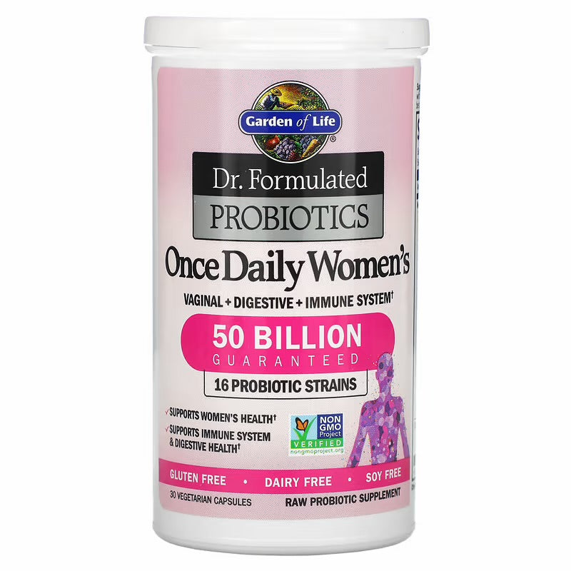 probióticos de mujeres GARDEN of Life. 50 billones de probióticos. 30 cápsulas veganas