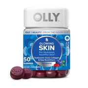 OLLY - Gomitas Glowing Skin, suministro para 25 días (50 piezas), sabor baya, ácido hialurónico, colágeno, espino amarillo, suplemento masticable