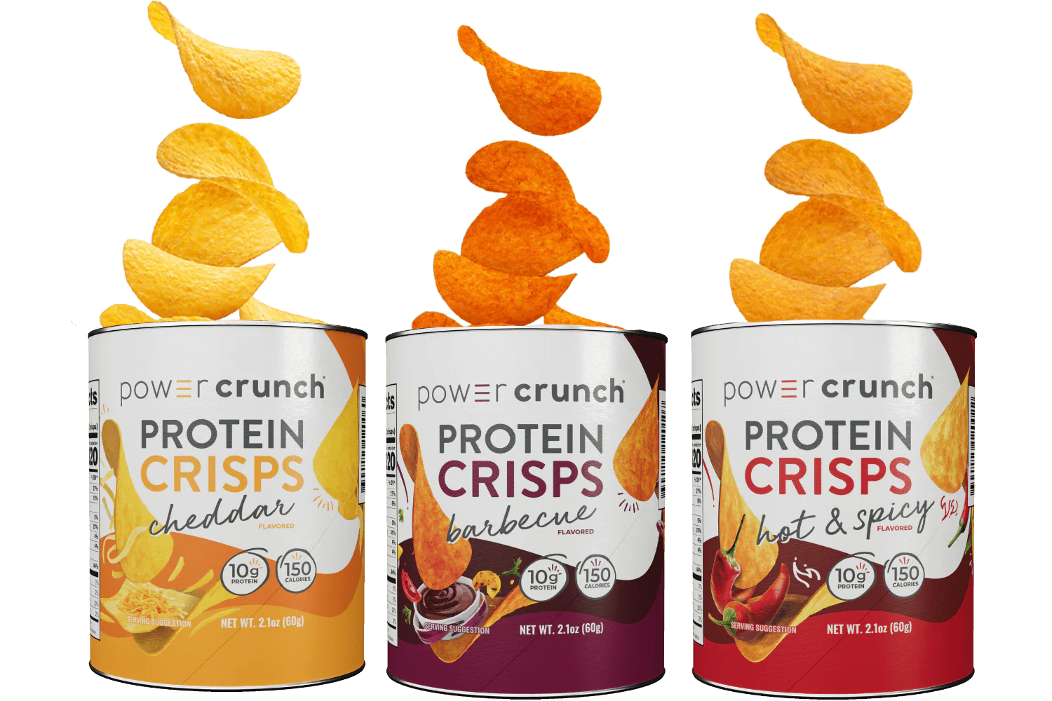 Power Crunch Protein CRISPS, un chip de proteína estilo papa, sal y vinagre, 0.35 onzas de proteína, 1.05 onzas por porción